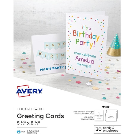 Avery Cards, Note, Inkjt, W/Envlp, We AVE8315